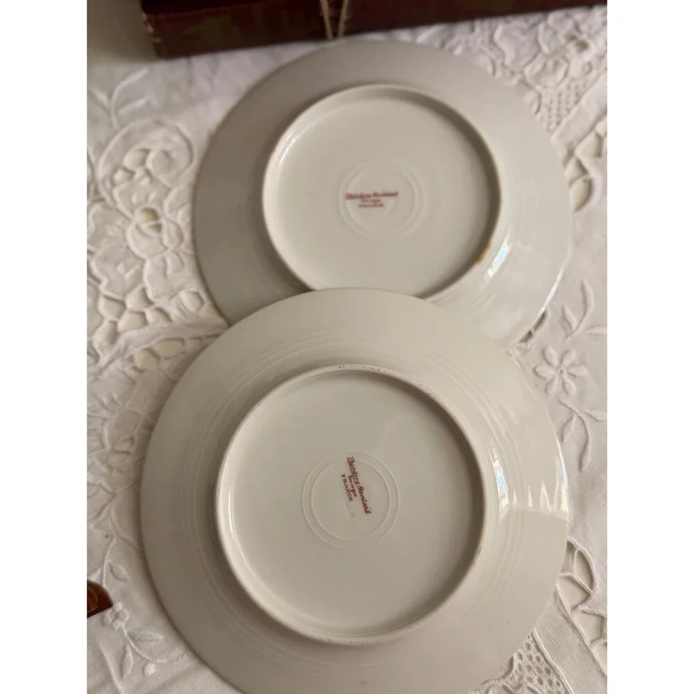 Antique Haviland Limoges Pink Rose Dessert Plate | H147 Floral Porcelain, Gold R